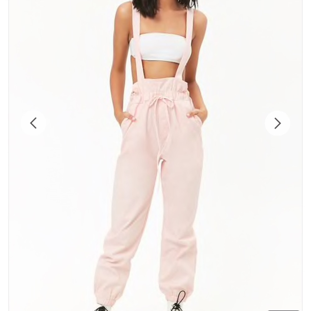 NEVER WORN Forever 21 oversized suspender/overall